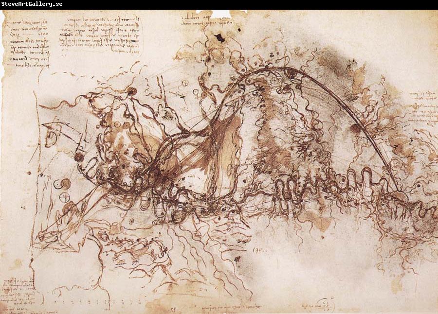 LEONARDO da Vinci Plan fur a canal to the evasion of the Arno